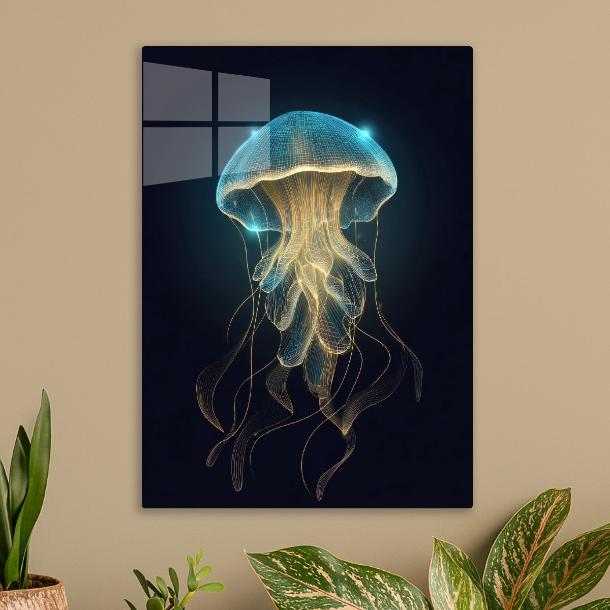 Glowing Blue Jellyfish