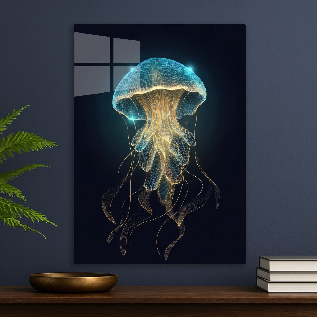 Glowing Blue Jellyfish