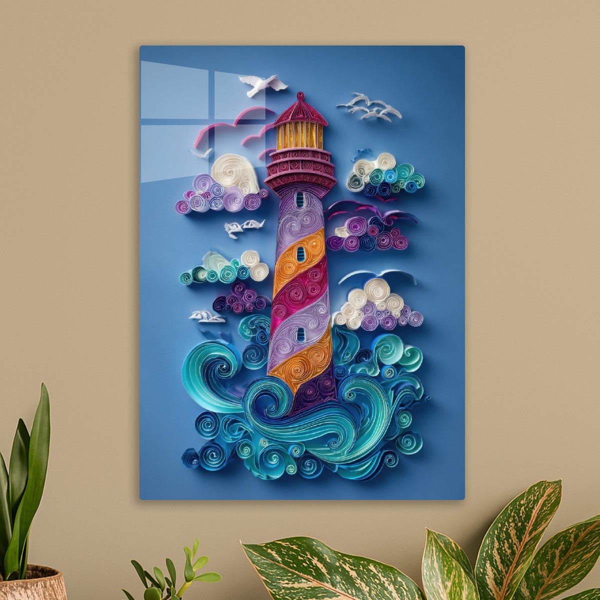 Abstract Lighthouse Papercut
