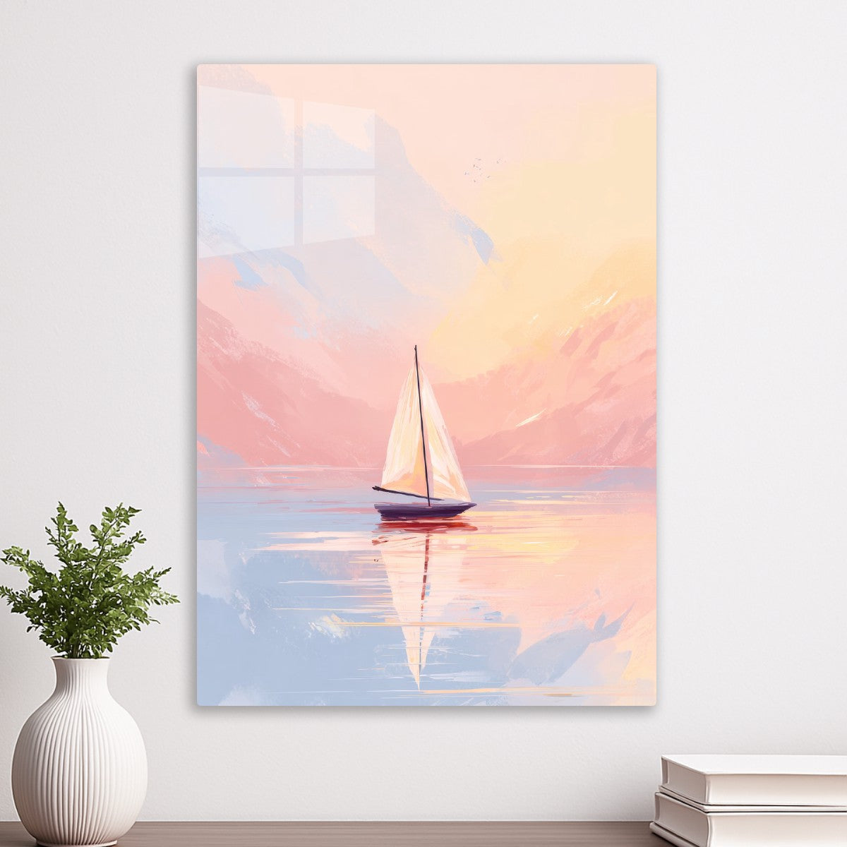 Simple Sailing Boat on the Sea