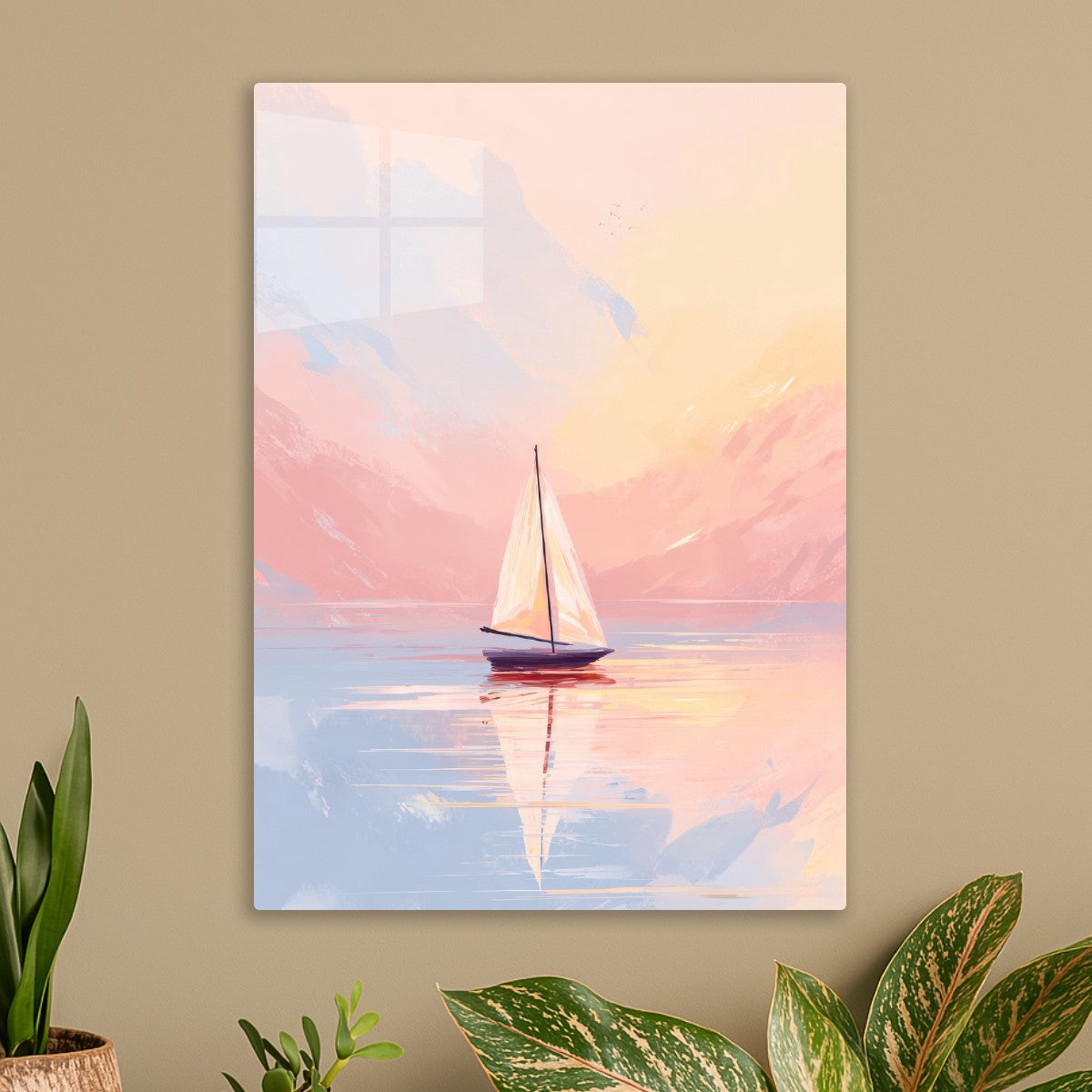 Simple Sailing Boat on the Sea
