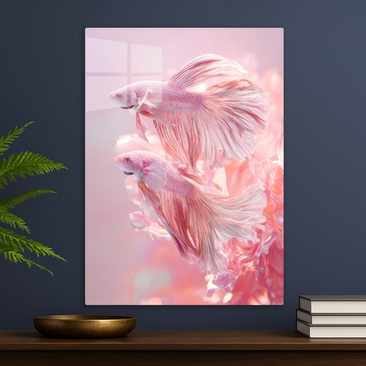 Two Pink Fish with Long Tails