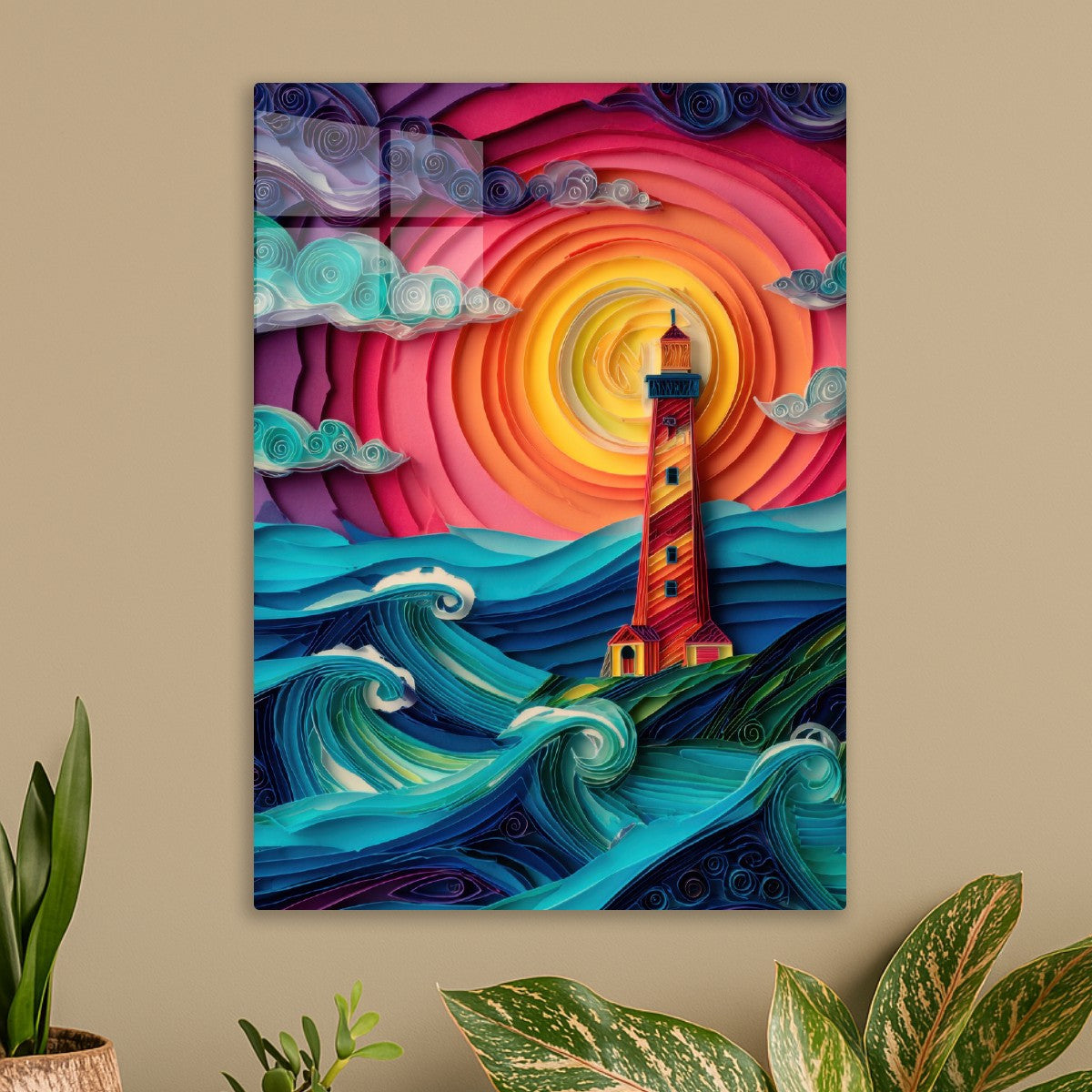 Simple Lighthouse Papercut Art