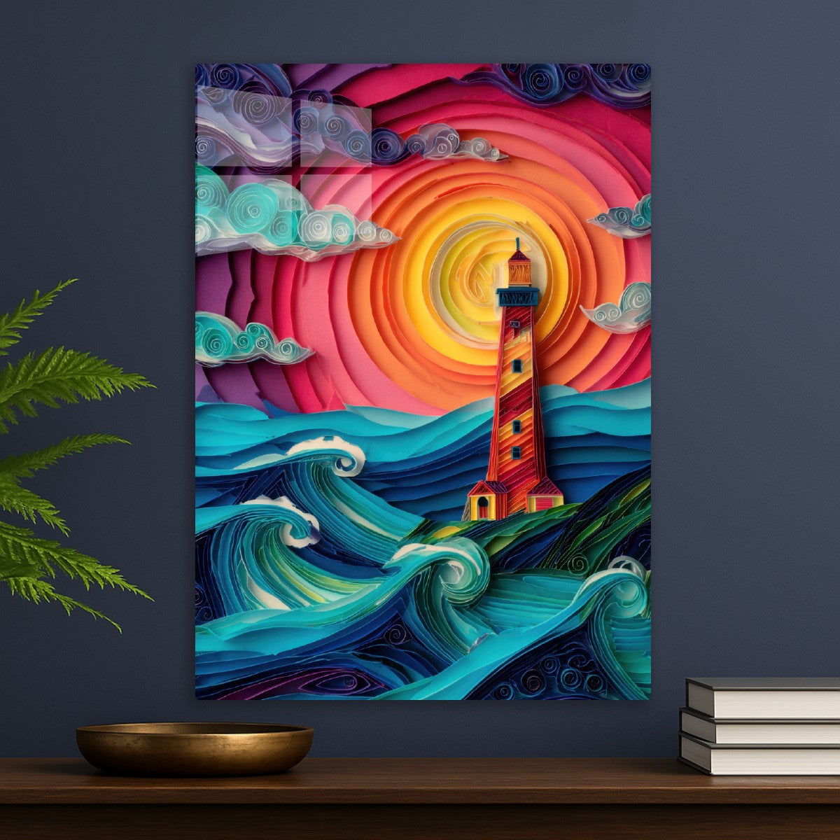 Simple Lighthouse Papercut Art