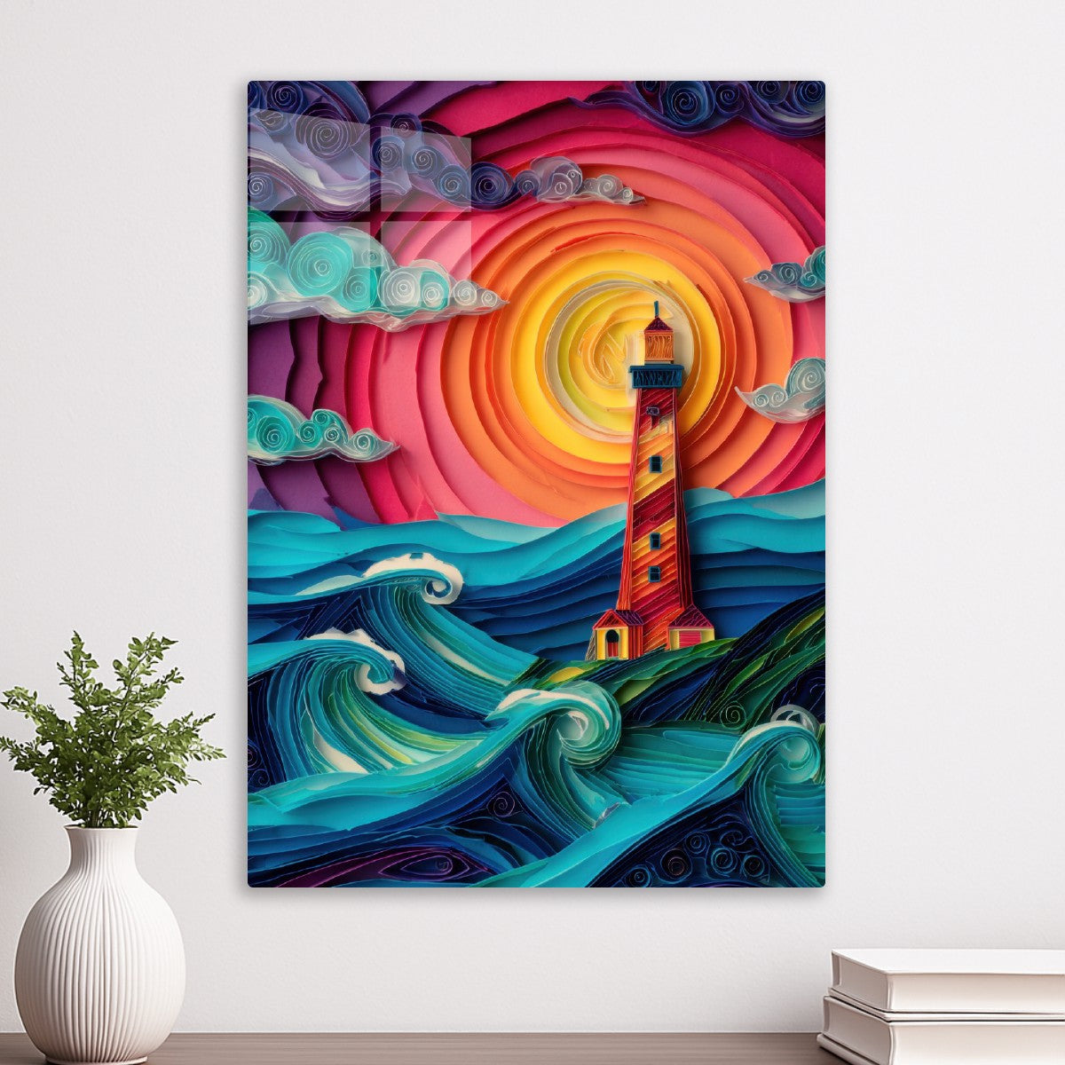 Simple Lighthouse Papercut Art