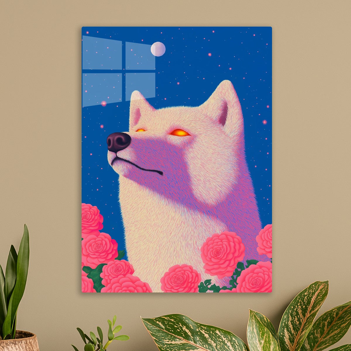 Spirit Wolf and Roses