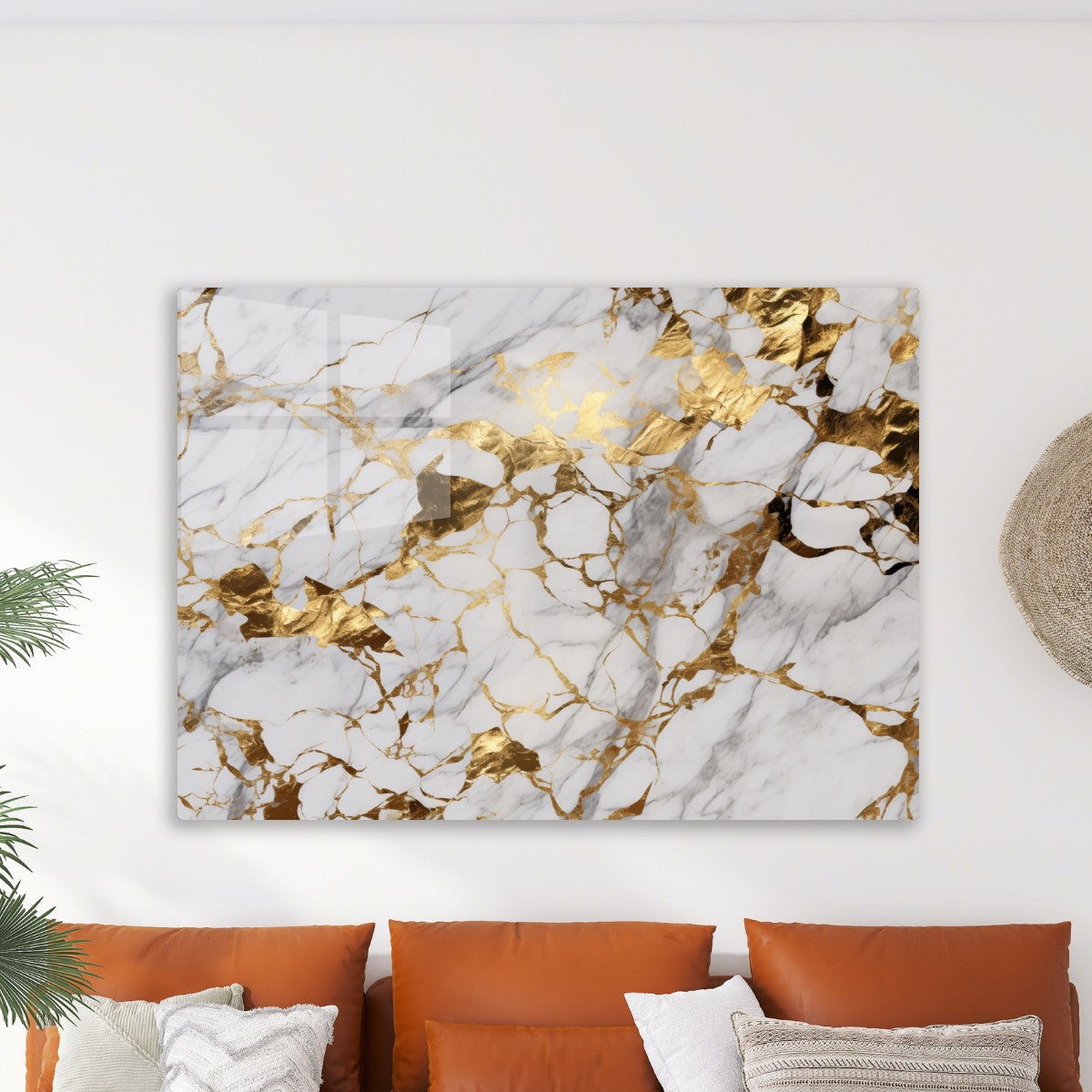 White Marble with Gold Accents