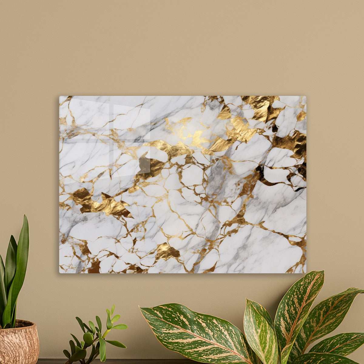 White Marble with Gold Accents