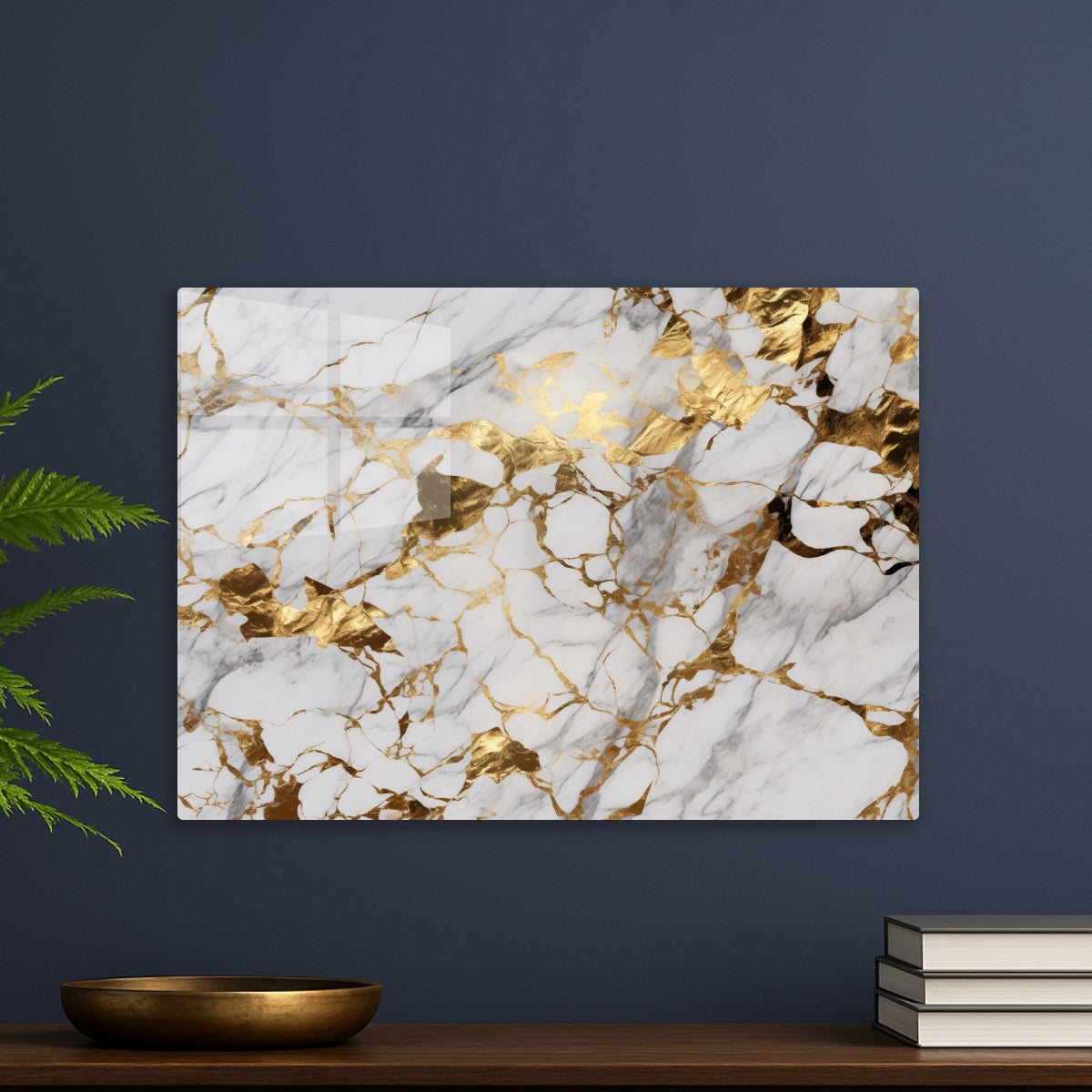 White Marble with Gold Accents