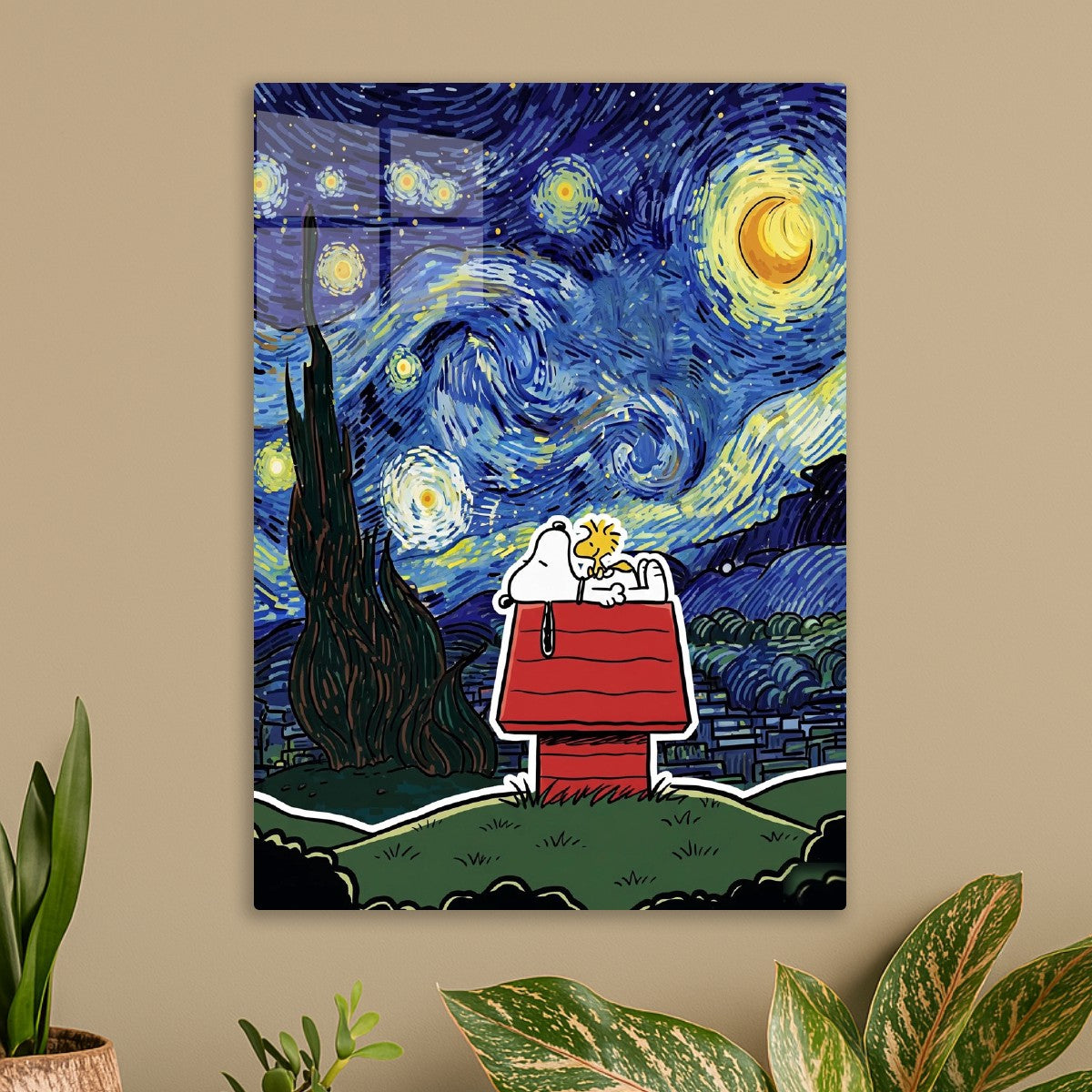 Snoopy Woodstock Starry Night
