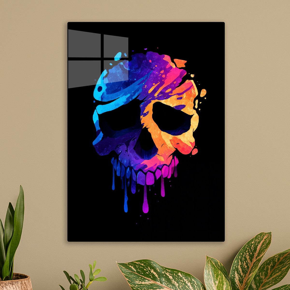 Dripping Neon Skull