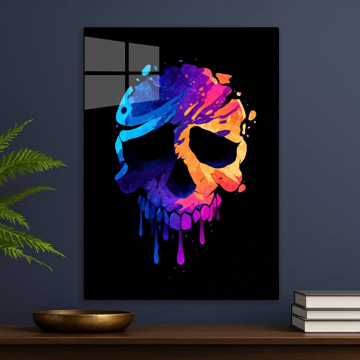 Dripping Neon Skull