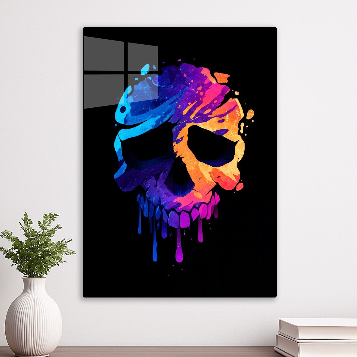 Dripping Neon Skull