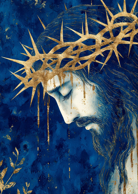 Blue Portrait of Jesus Christ