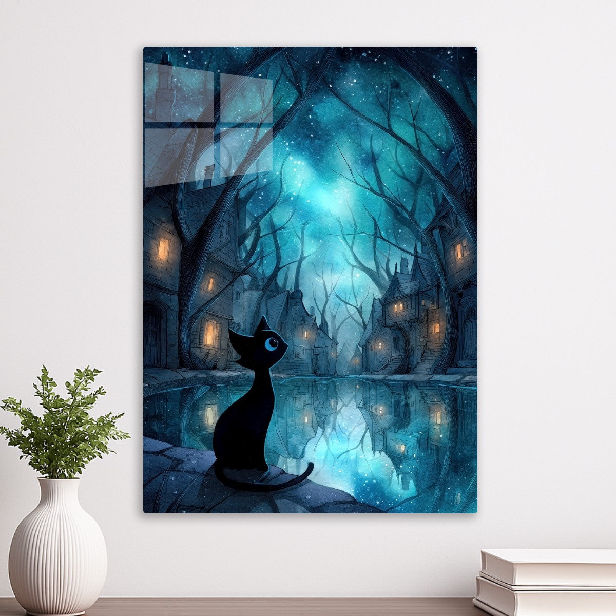 Black Cat Starry Sky