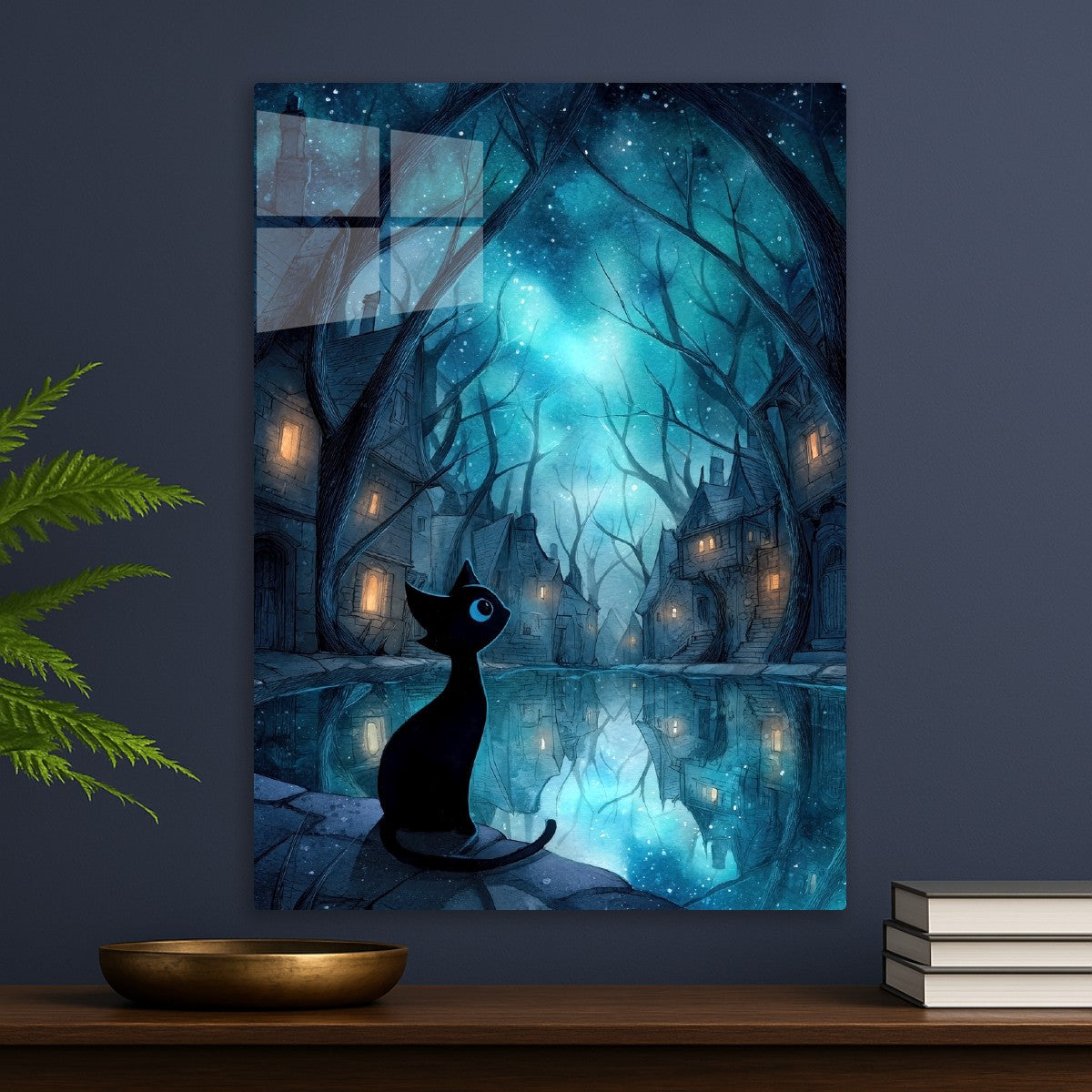 Black Cat Starry Sky