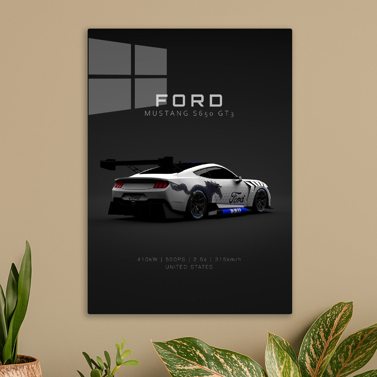 Ford Mustang S650 GT3 White 