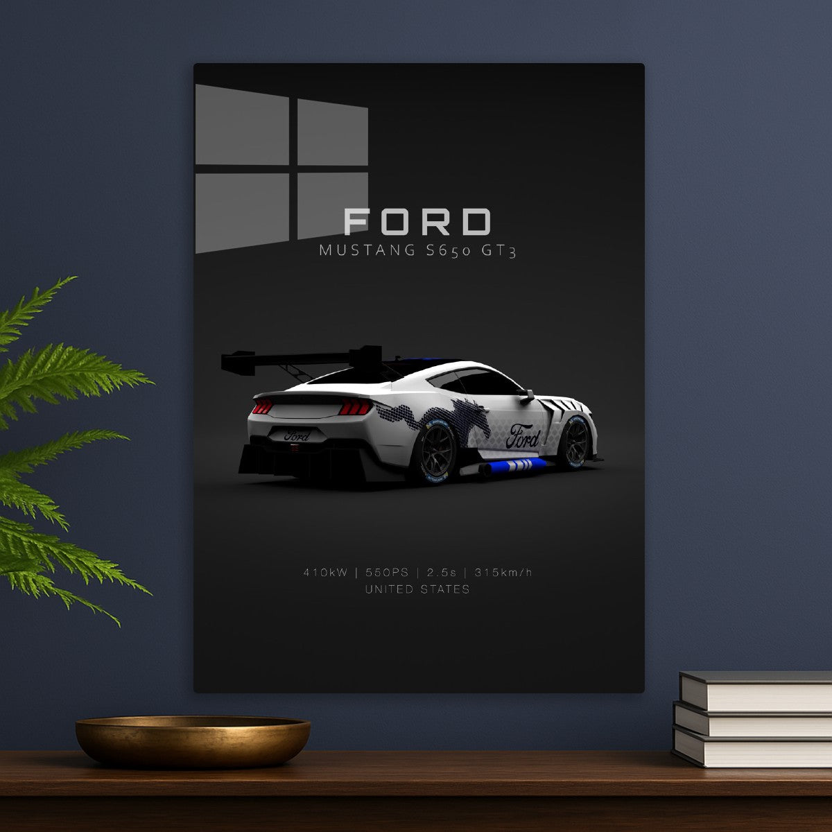 Ford Mustang S650 GT3 White 