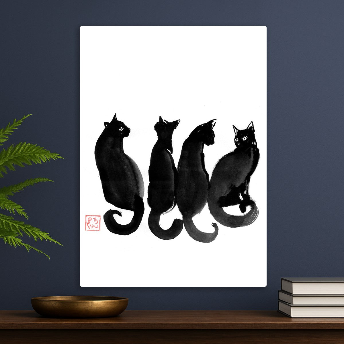 4 black cats