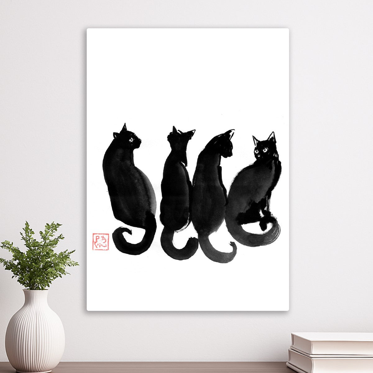 4 black cats