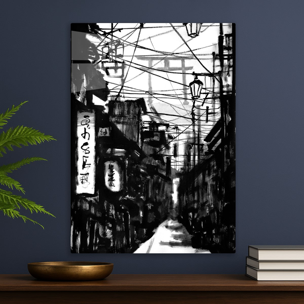 Black street Torii Gate