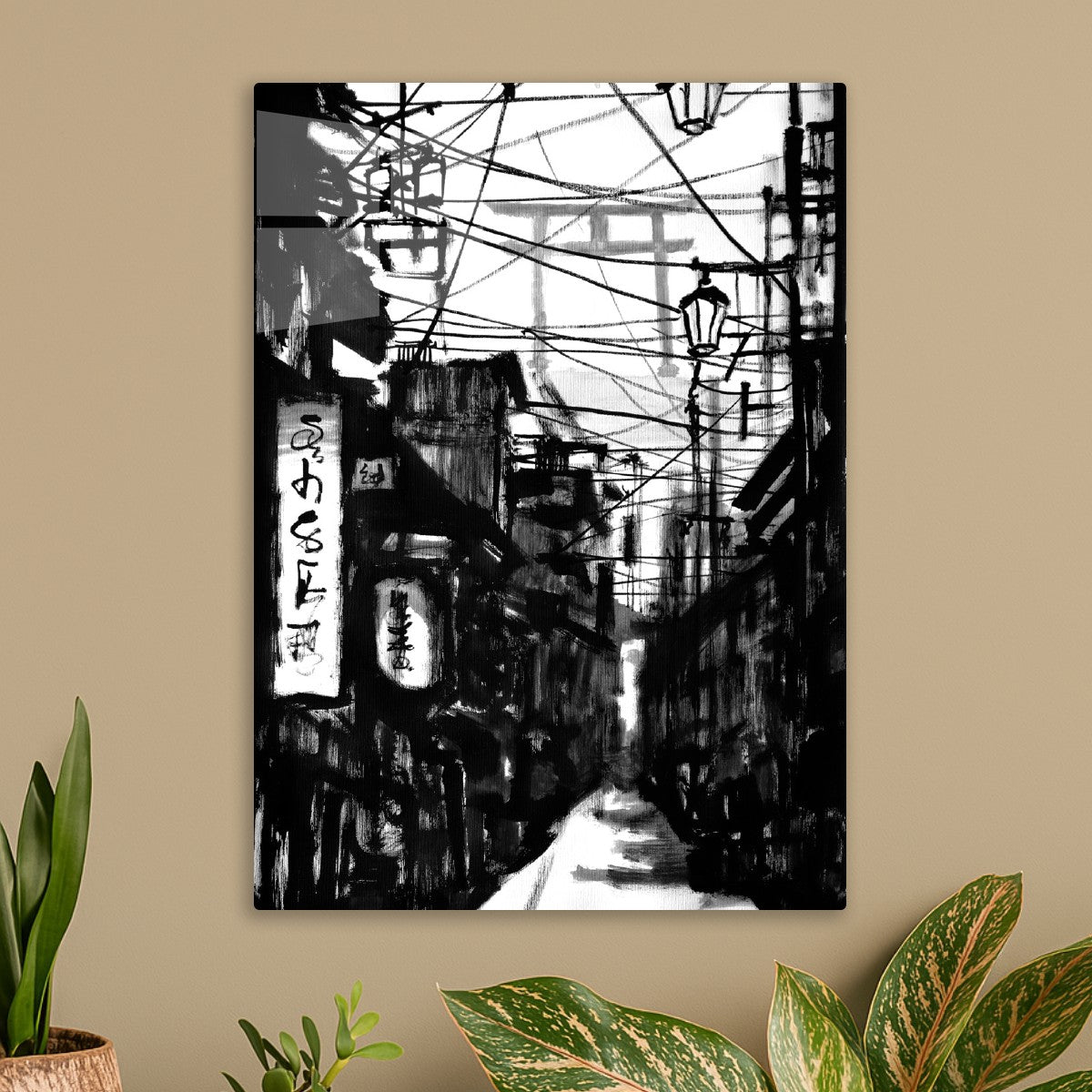 Black street Torii Gate