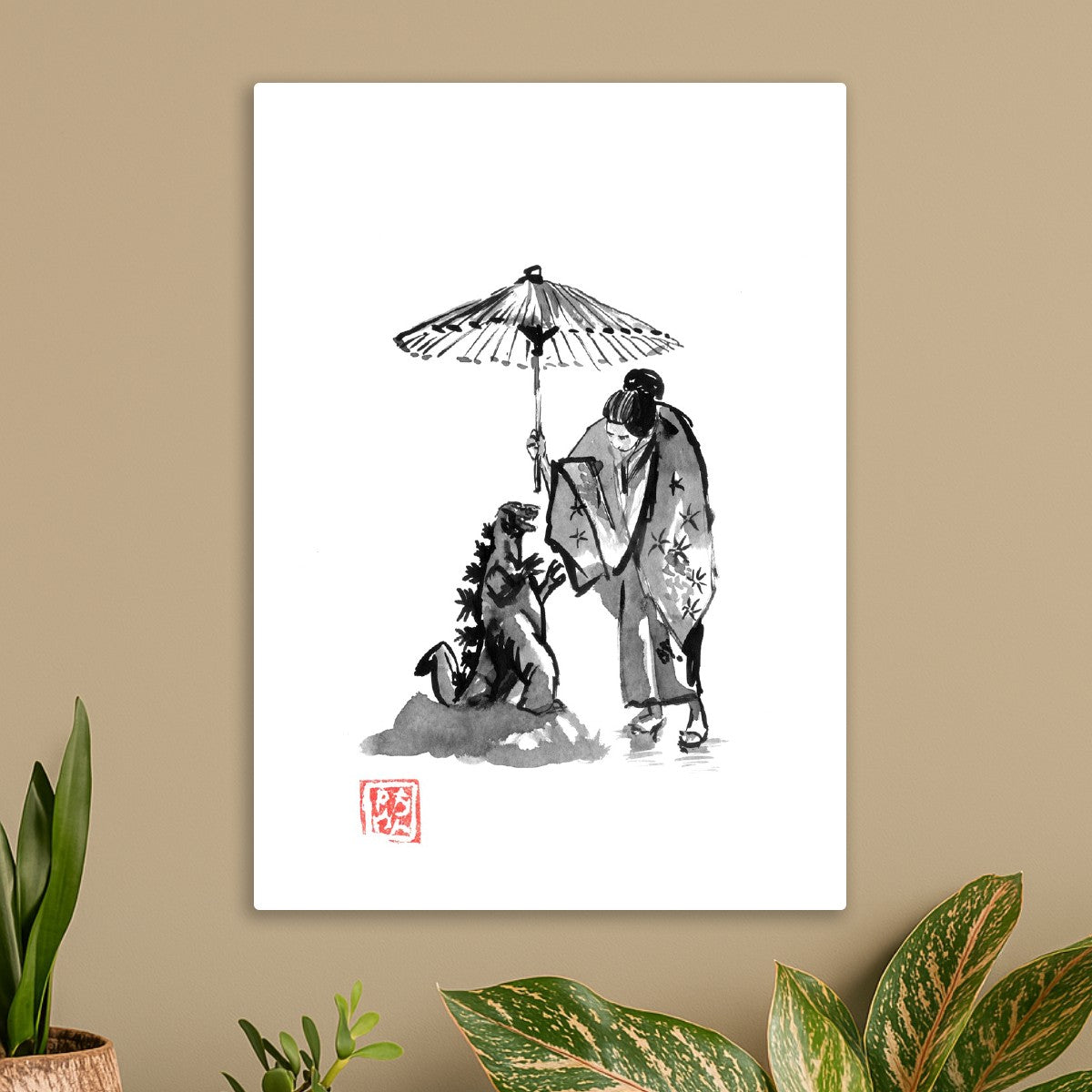 Geisha and little monster