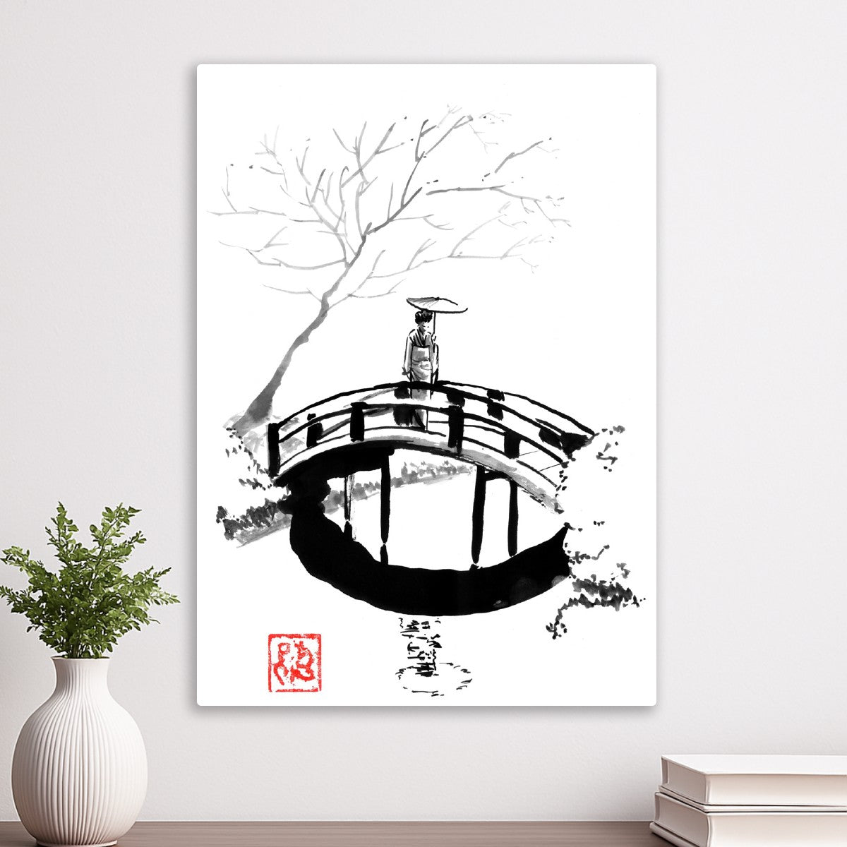 Geisha on the bridge