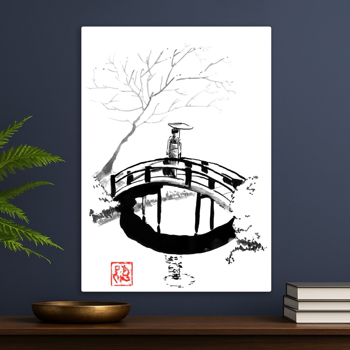 Geisha on the bridge