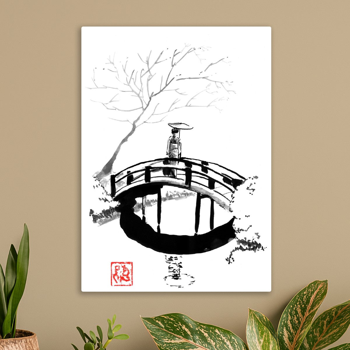 Geisha on the bridge