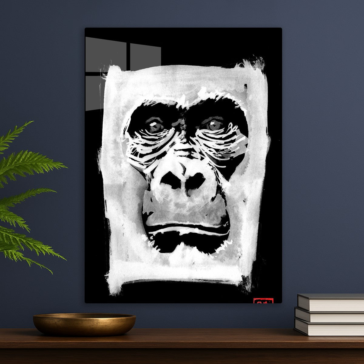 Gorilla in white