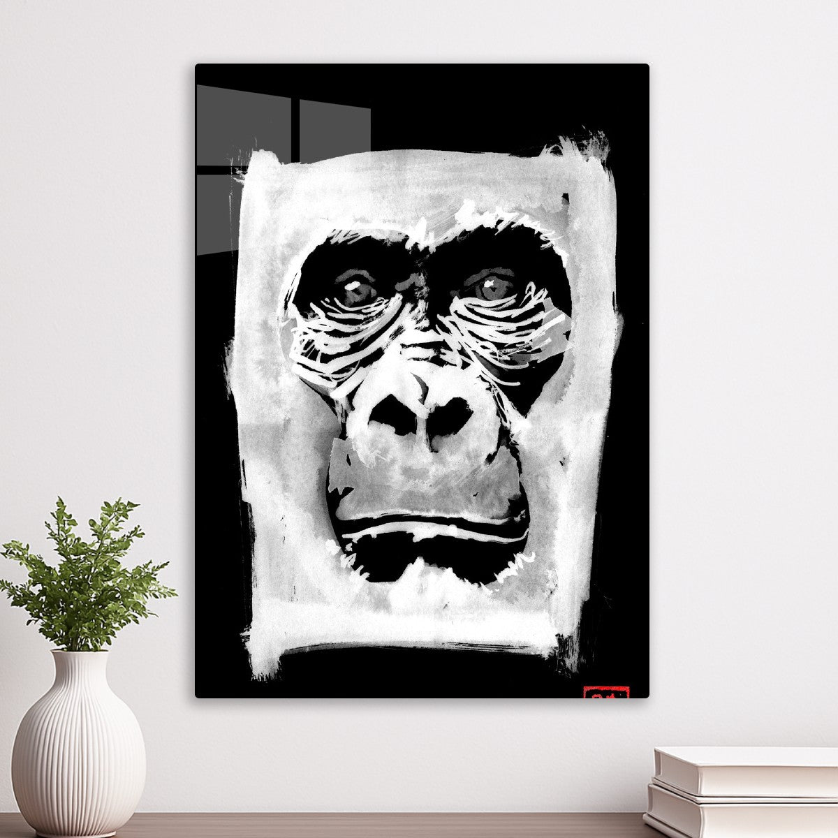 Gorilla in white