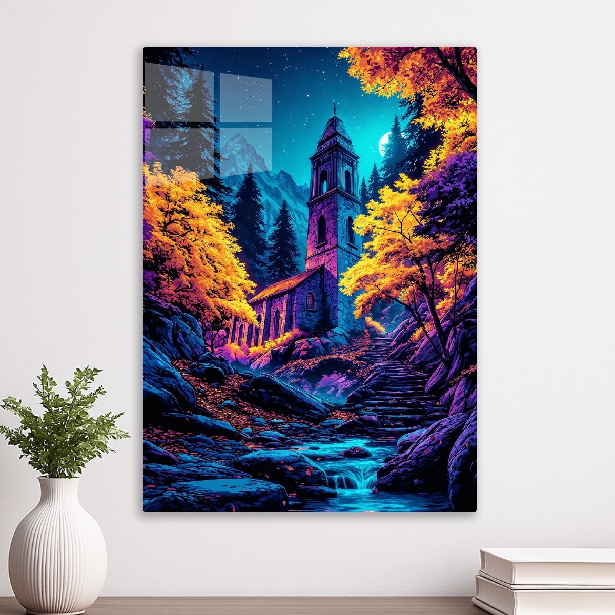 Moonlit Forest Chapel