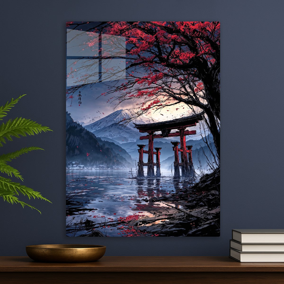 Japanese Torii Gate Lake View