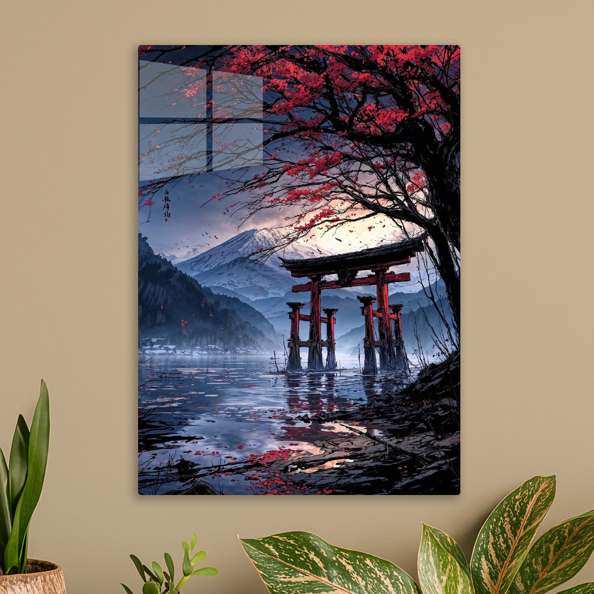 Japanese Torii Gate Lake View