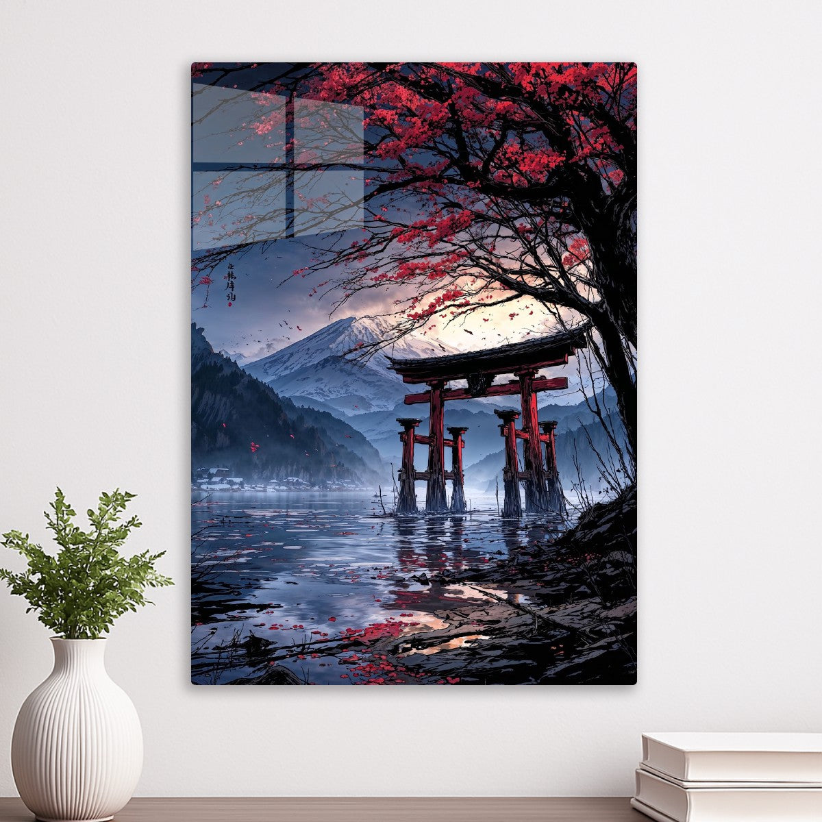 Japanese Torii Gate Lake View