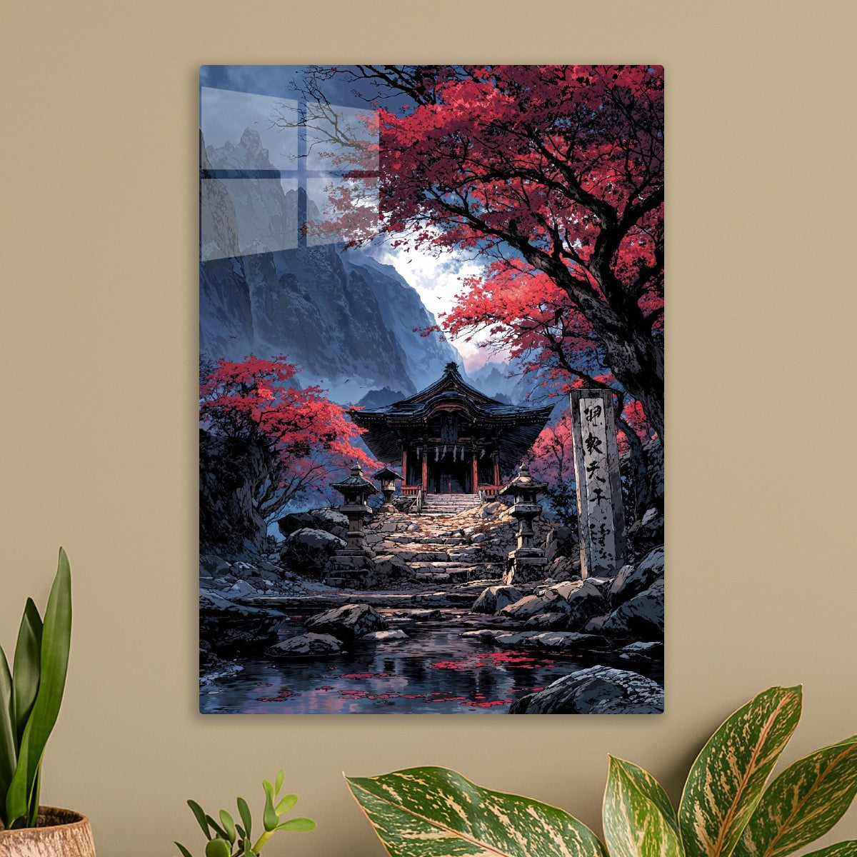 Mountain Temple in Autumn