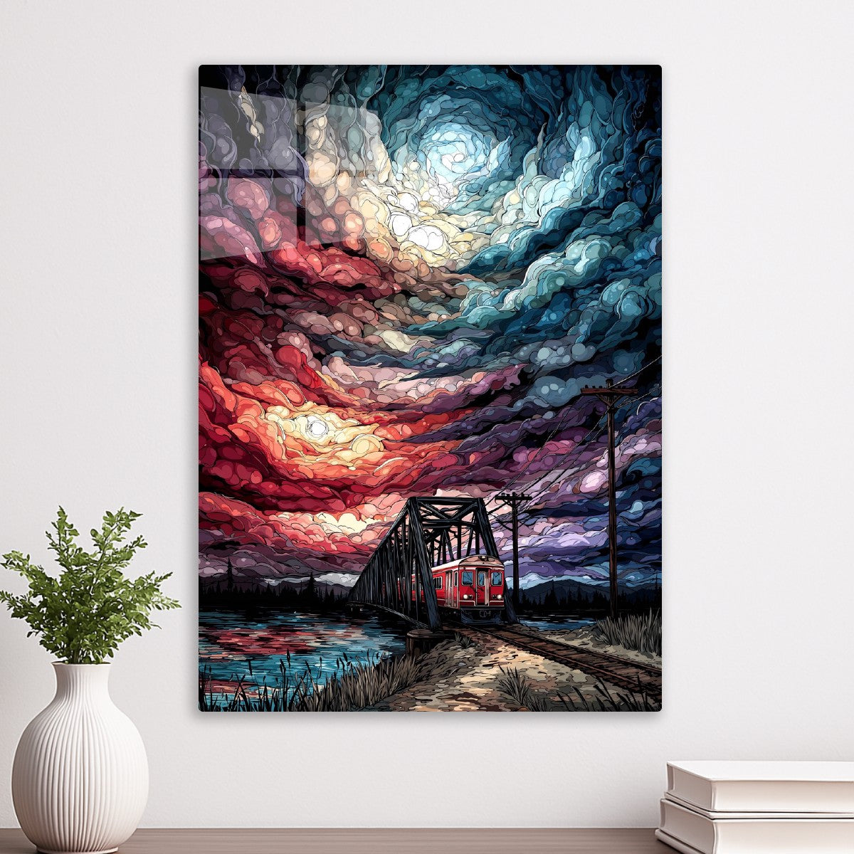 Train Through Painted Skies