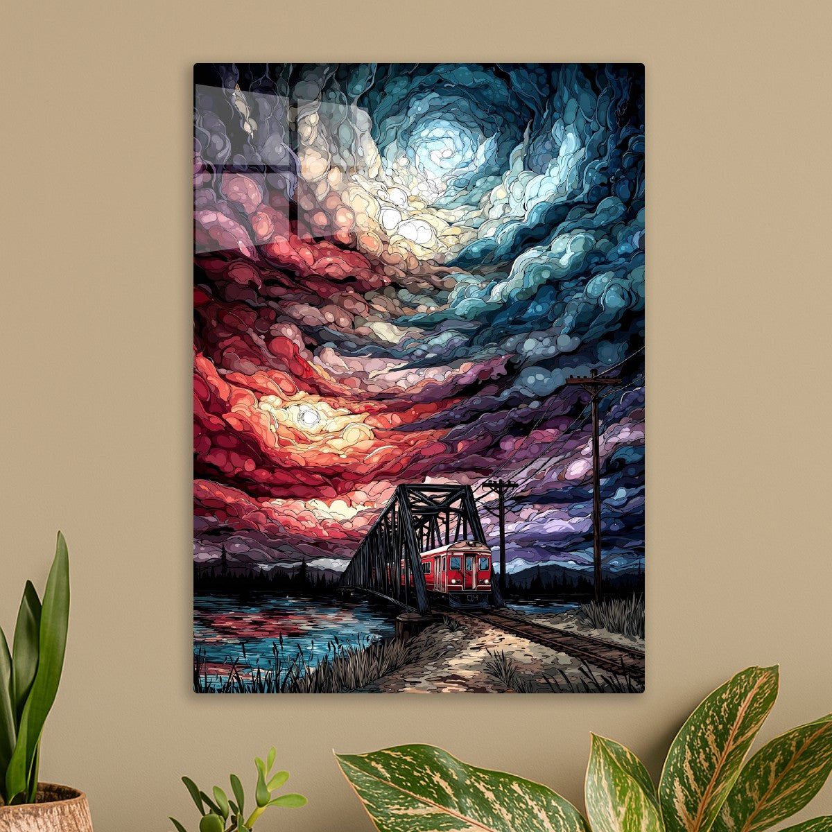 Train Through Painted Skies