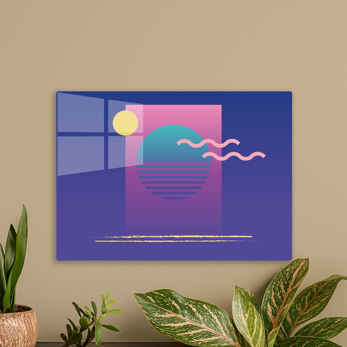 80s Retro Sun Memphis Pattern