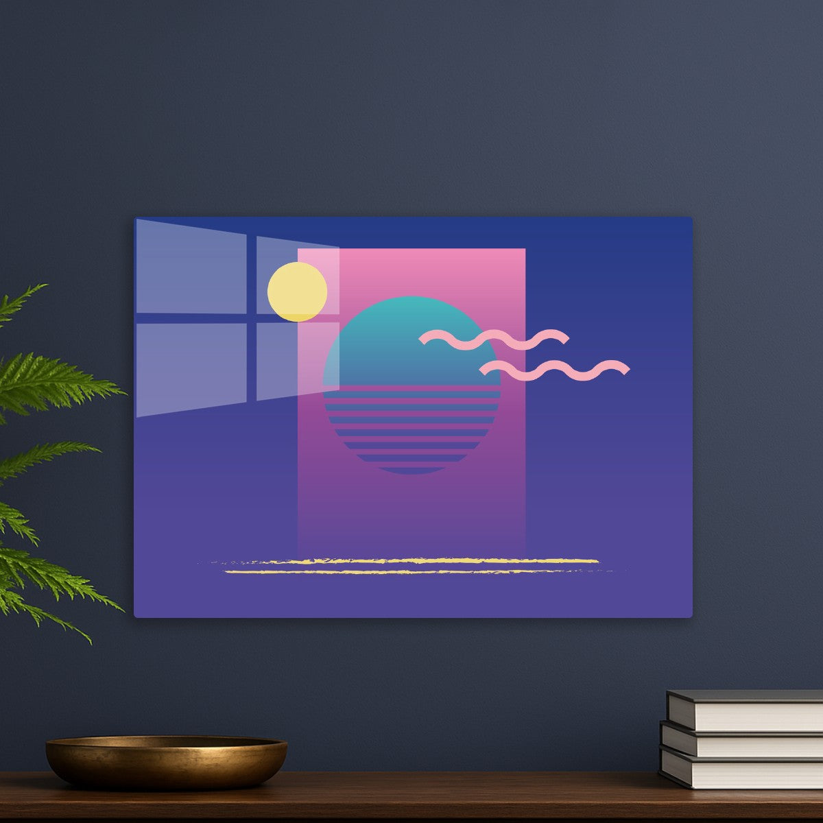 80s Retro Sun Memphis Pattern