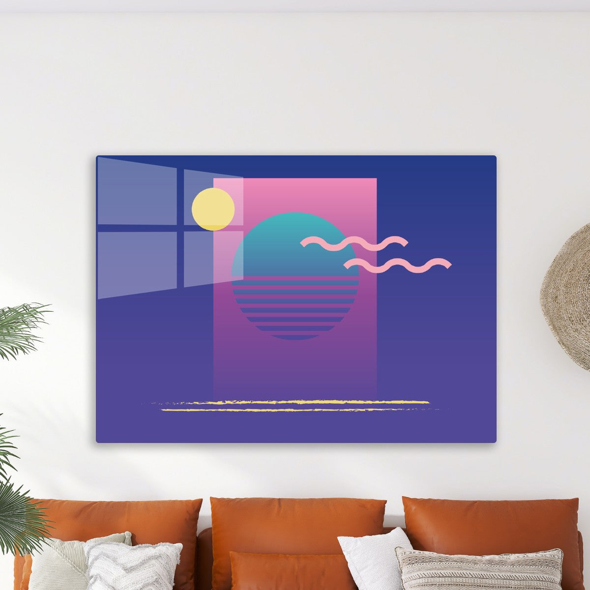 80s Retro Sun Memphis Pattern