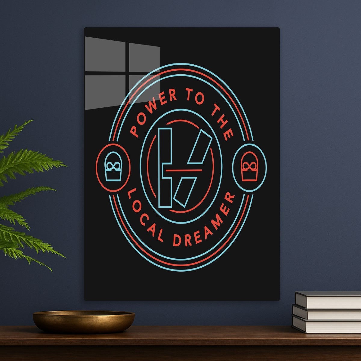 Power to the Local Dreamer Badge Neon Out