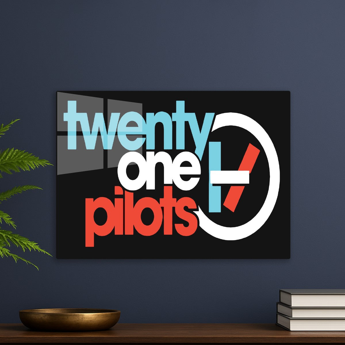 Twenty One Pilots Cyan and Red