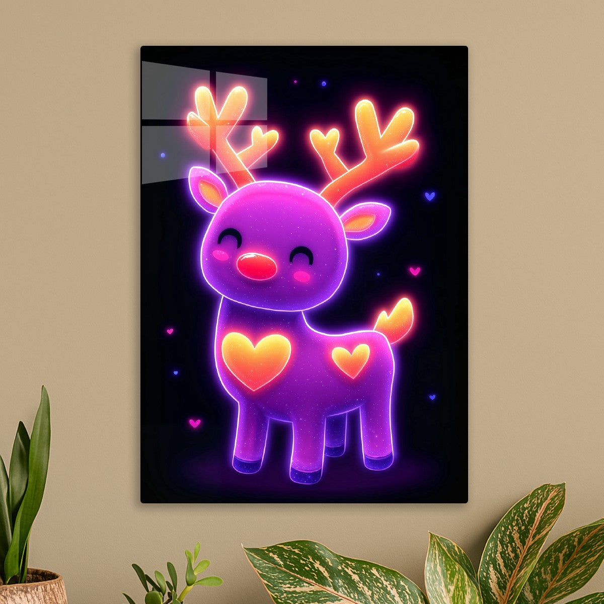 Kawaii Neon Reindeer