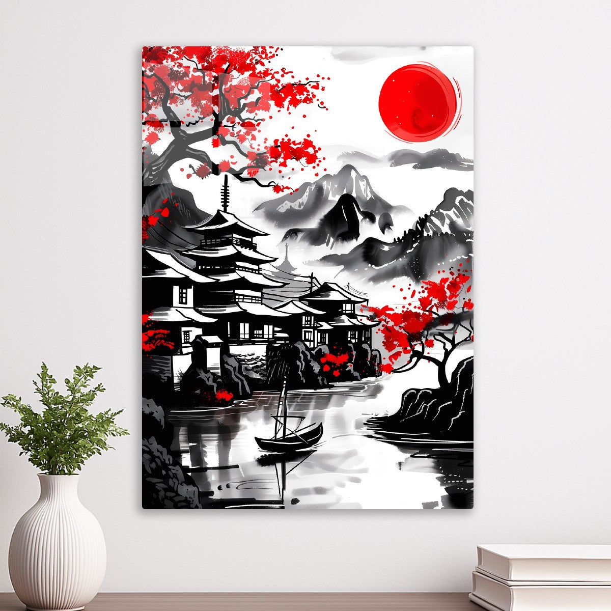 Japan Red Moon Pagoda