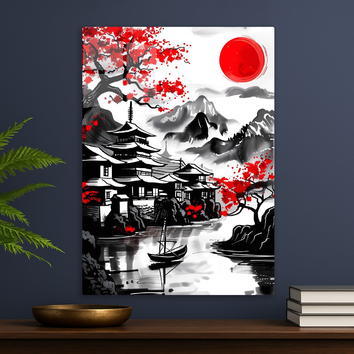 Japan Red Moon Pagoda