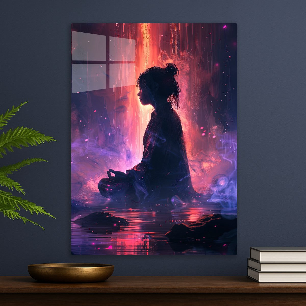 Neon Japanese Anime Meditation