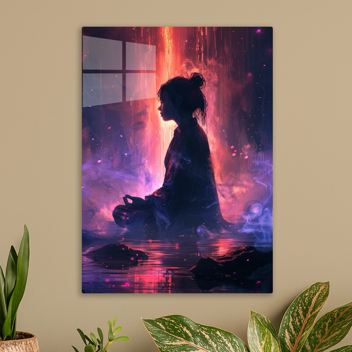 Neon Japanese Anime Meditation