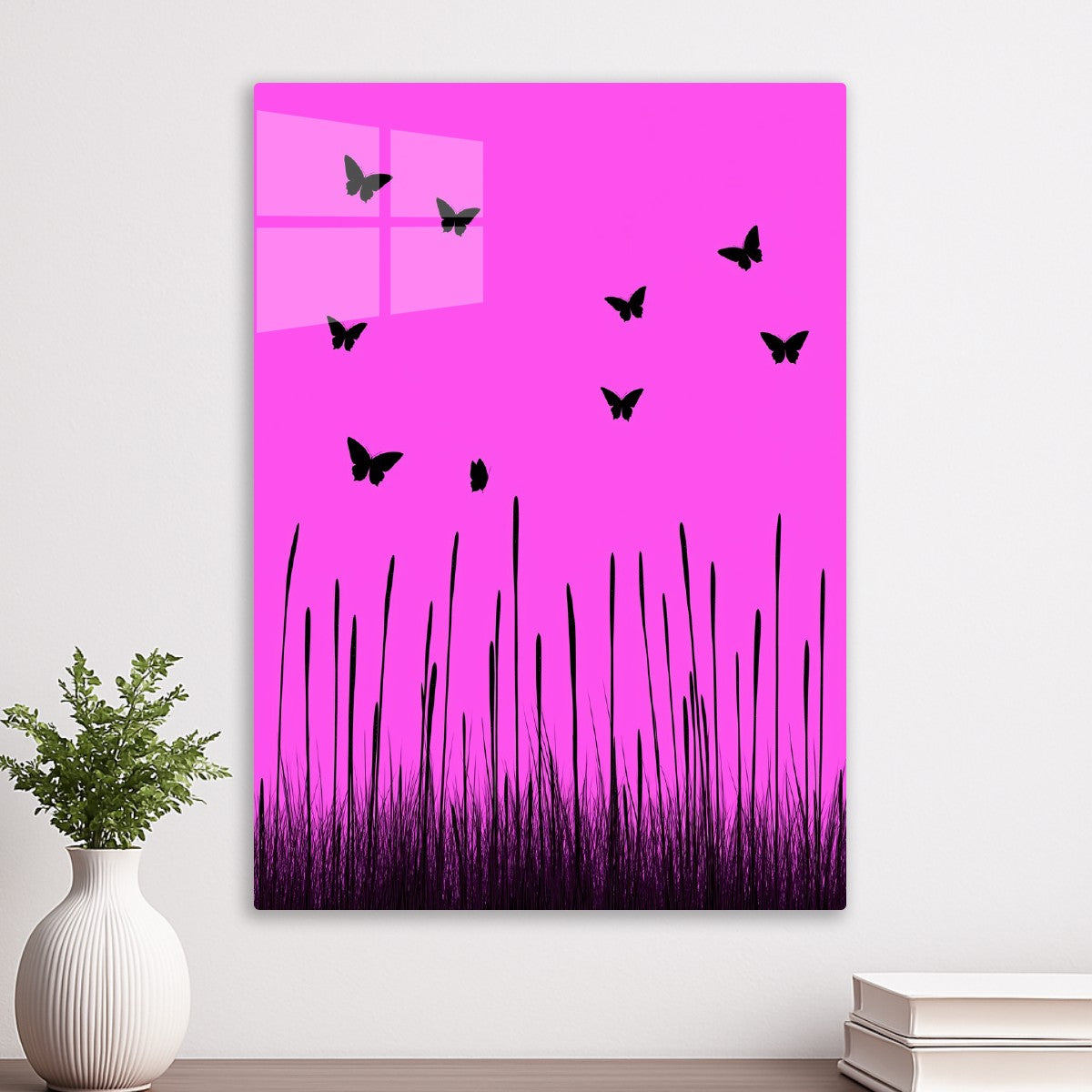 Pink Sky Butterfly Silhouettes